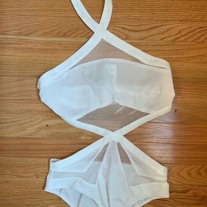 Sheer halter body suit